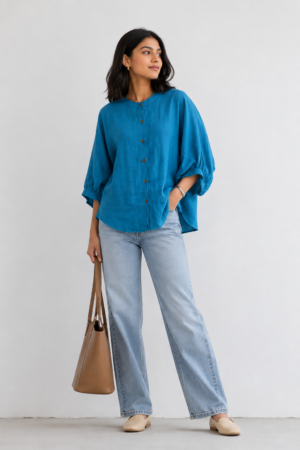 Azure Relaxed Linen Shirt
