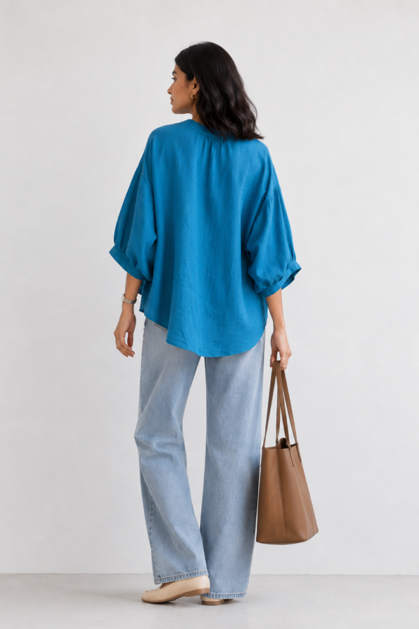 Azure Relaxed Linen Shirt
