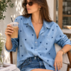 Blue Heart Chambray Shirt Blue Heart Chambray Shirt Front