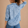 Blue Heart Chambray Shirt Back Blue Heart Chambray Shirt Front