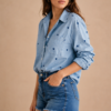 Blue Heart Chambray Shirt Side Blue Heart Chambray Shirt Front