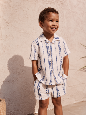 Blue Motif Linen Co-Ord (1) Blue Motif Linen Set