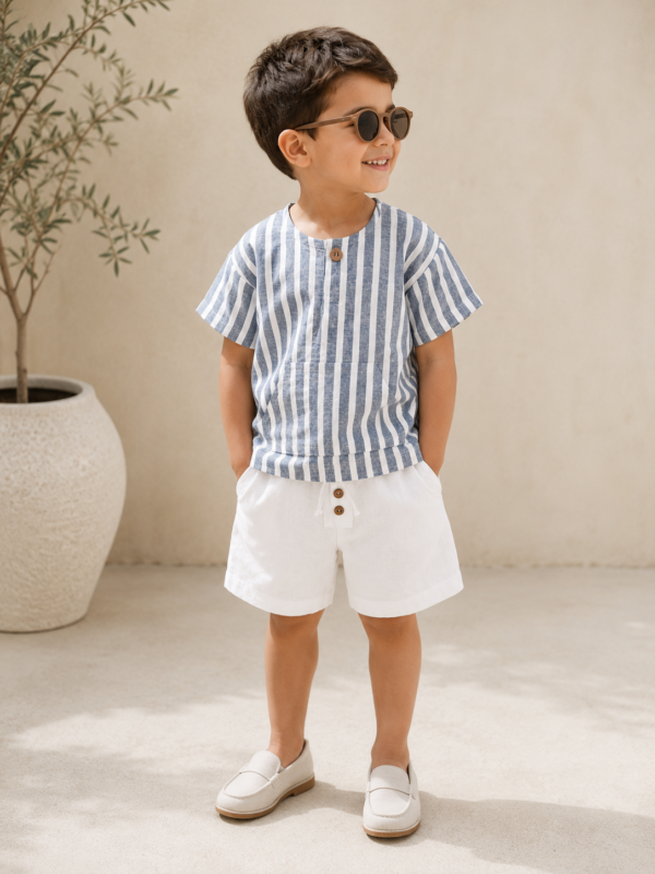 Blue Stripe & White Kids’ Set (1) Blue Stripe & White Kids’ Set