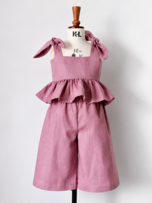Blush Bow-Shoulder Romper (2) Blush Bow-Shoulder Romper