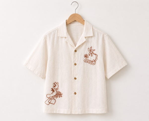 Botanical Embroidered Kids’ Shirt