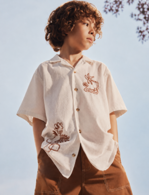 Botanical Embroidered Kids’ Shirt