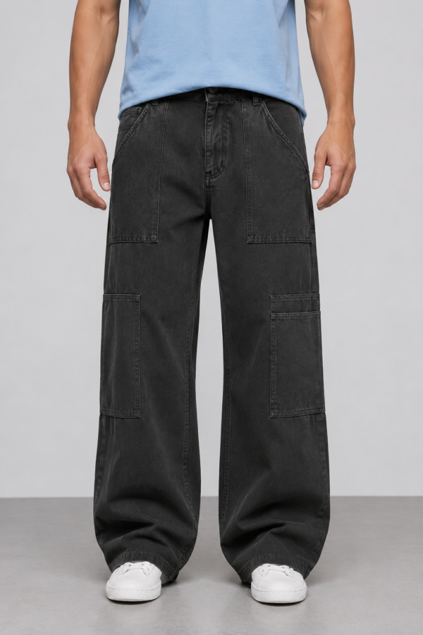 Charcoal Panel Cargo Pants