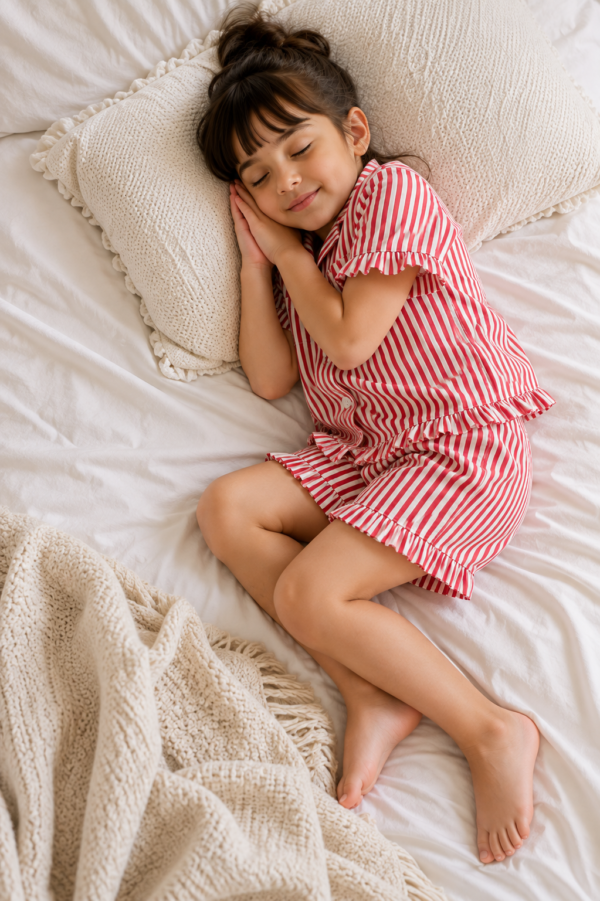 Cherry Stripe Kids’ Sleep Set