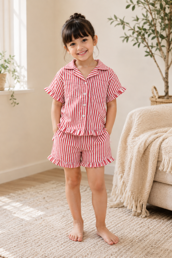 Cherry Stripe Kids’ Sleep Set