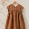 Cinnamon Gauze Tiered Dress