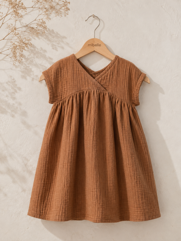 Cinnamon Gauze Tiered Dress