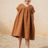 Cinnamon Gauze Tiered Dress