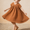 Cinnamon Gauze Tiered Dress