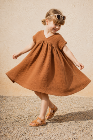 Cinnamon Gauze Tiered Dress (3) Cinnamon Gauze Tiered Dress