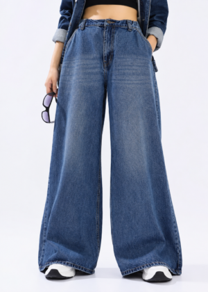 Classic Blue Wide-Leg Jeans