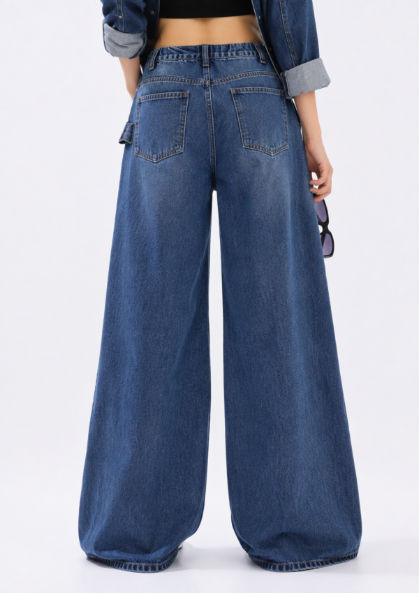 Classic Blue Wide-Leg Jeans Back Classic Blue Wide-Leg Jeans