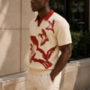Cream Crimson Bird Polo (3) Cream Crimson Bird Polo