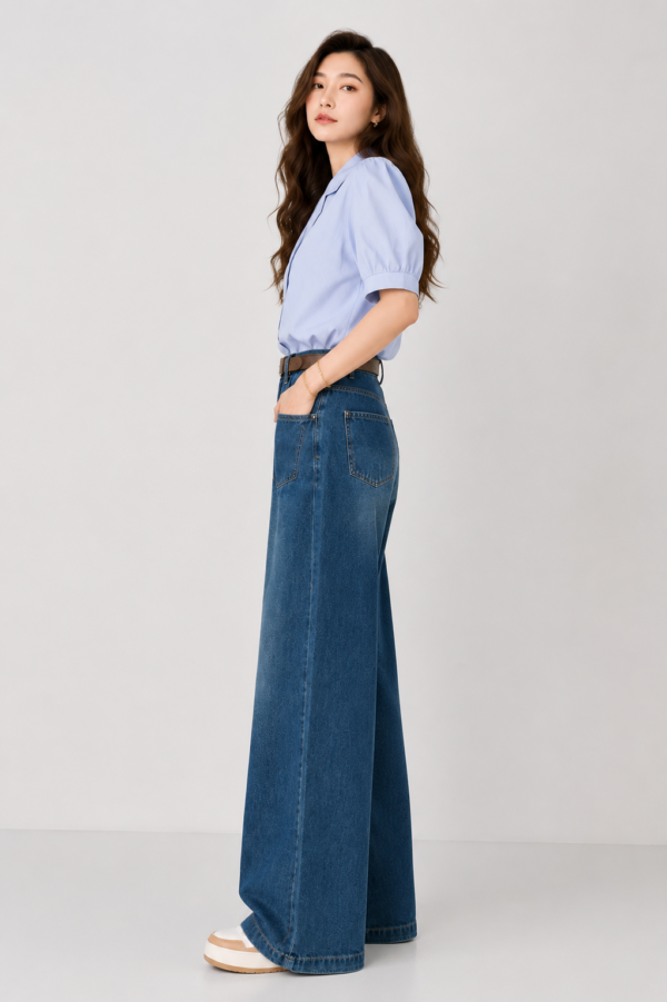 Dark Wash Falre Jeans Side Dark Wash Flare Jeans