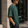 Deep Green Panel Stitch Tee