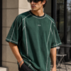 Deep Green Panel Stitch Tee