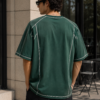 Deep Green Panel Stitch Tee