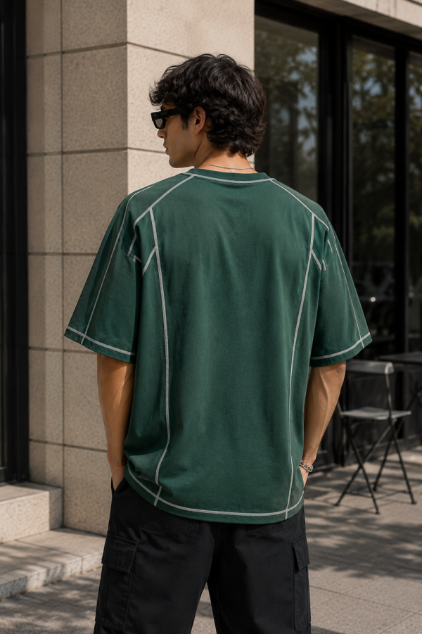 Deep Green Panel Stitch Tee