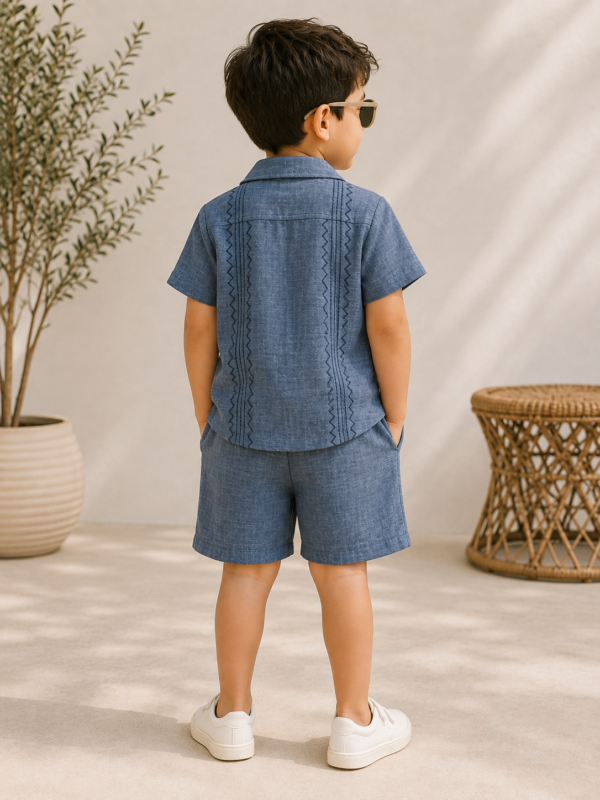 Denim Blue Embroidered Co-Ord (2) Denim Blue Embroidered Set