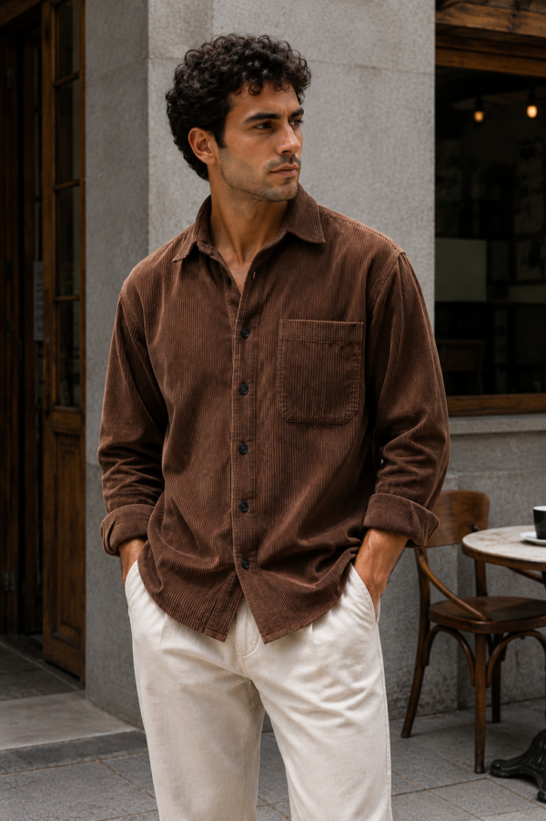 Espresso Corduroy Utility Shirt (1) Espresso Corduroy Utility Shirt