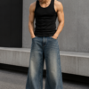 Faded Blue Baggy Jeans (3) Faded Indigo Wide-Leg Jeans