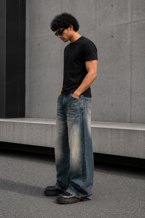 Faded Indigo Wide-Leg Jeans (1) Faded Indigo Wide-Leg Jeans