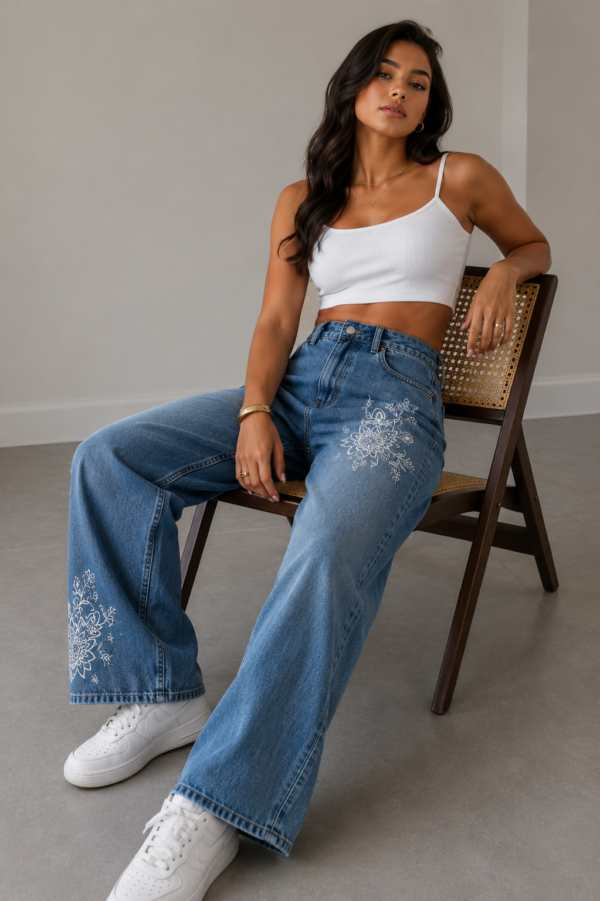 Floral Stitch Denim Floral Stitch Denim