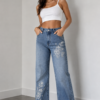 Floral Stitch Denim Front (1) Floral Stitch Denim