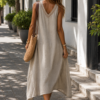 Grey Casual Dress Back Grey Causal Aline dress