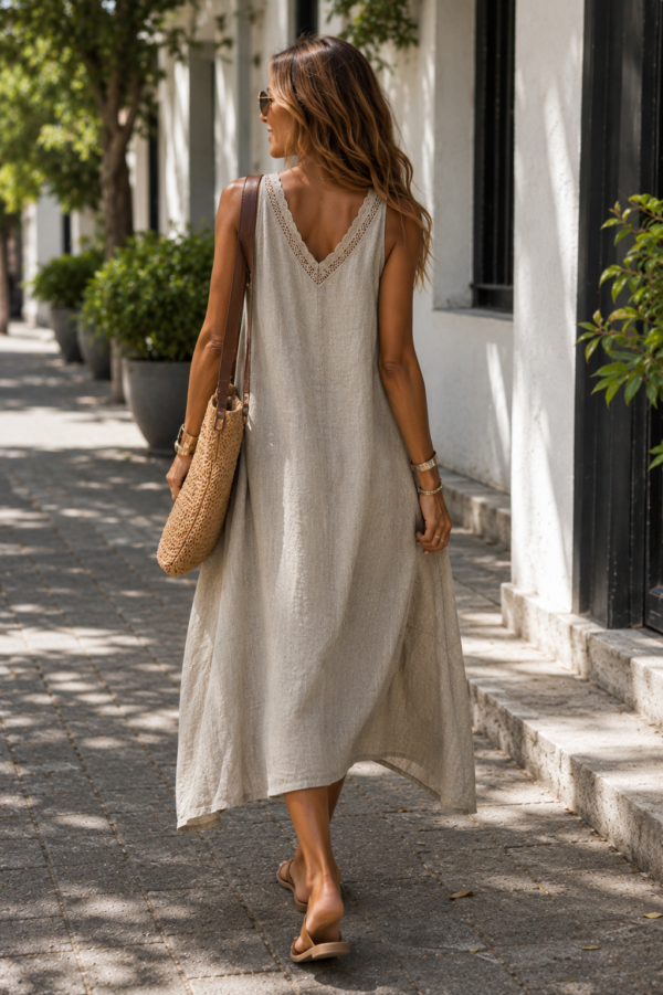 Grey Casual Dress Back Grey Causal Aline dress