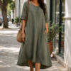Grey green cricular dress