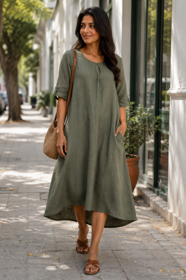 Grey green cricular dress