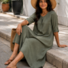 Grey green cricular dress