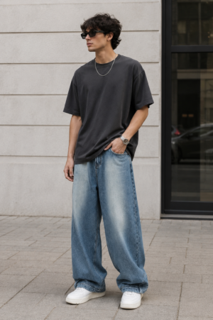 Ice Blue Relaxed Jeans