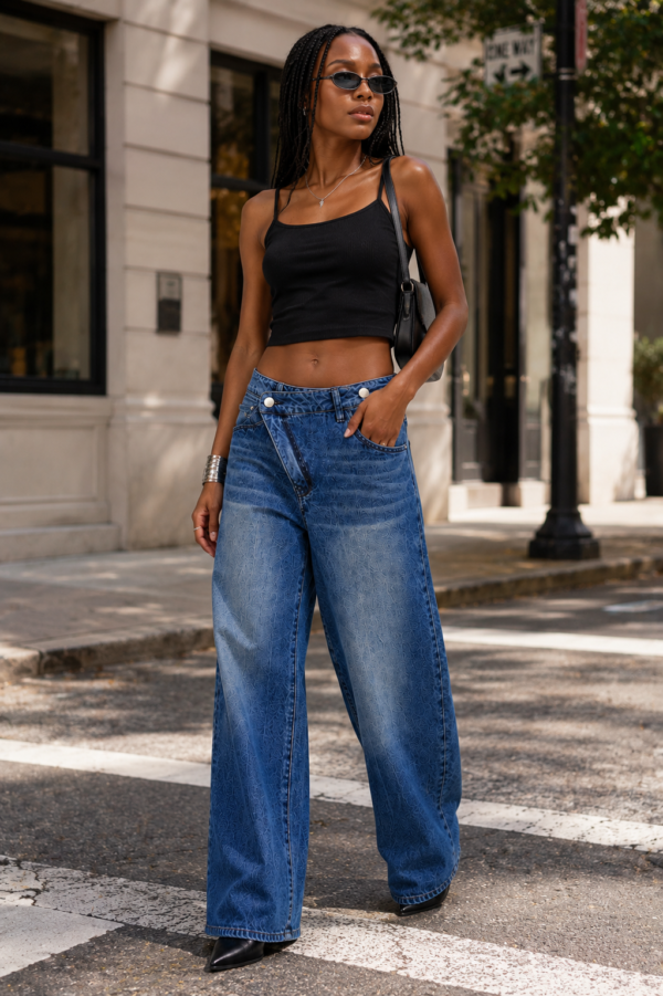 Indigo Asymmetry Wide-Leg Jeans Indigo Asymmetry Wide-Leg Jeans