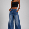 Indigo Asymmetry Wide-Leg Jeans Front Indigo Asymmetry Wide-Leg Jeans