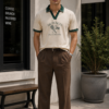 Ivory Green-Trim Polo