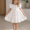 Ivory Ruffle Sleeve Dress