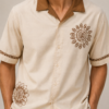 Ivory Sunburst Embroidered Shirt (1) Ivory Sunburst Embroidered Shirt