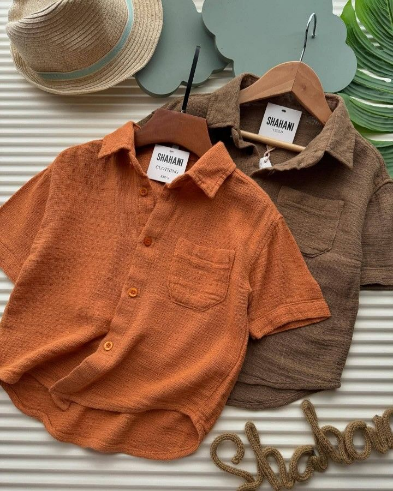Kids Textured Gauze Camp-Collar Shirt
