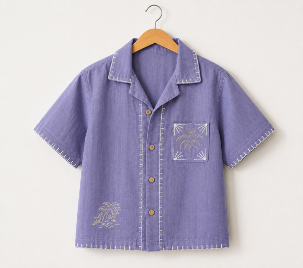 Lilac Palm Stitch Shirt (3) Lilac Palm Stitch Shirt