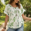 Meadow Leaf Print Shirt Front Meadow Leaf Print Top