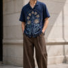 Navy Botanical Embroidered Shirt Navy Botanical Embroidered Shirt