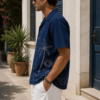Navy Coastal Palm Shirt (1) Navy Coastal Palm Shirt