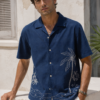 Navy Coastal Palm Shirt (2) Navy Coastal Palm Shirt