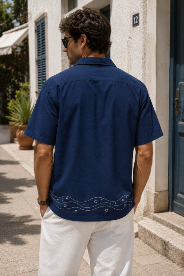 Navy Coastal Palm Shirt (3) Navy Coastal Palm Shirt